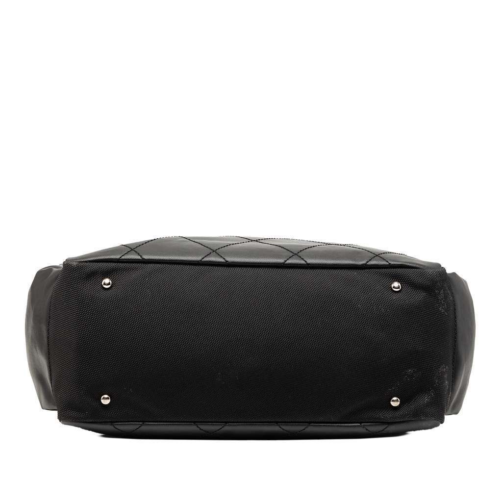 Chanel Large Quilted Coated Canvas Paris Biarritz Tote Black Canvas Good condition - Inside View