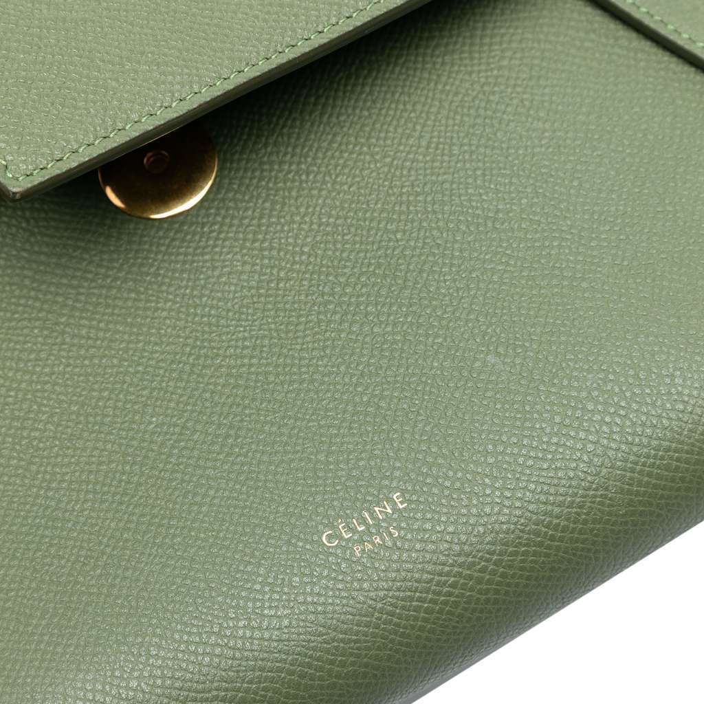 Celine Nano Grained Calfskin Belt Bag Green Leather Very good condition - Box View