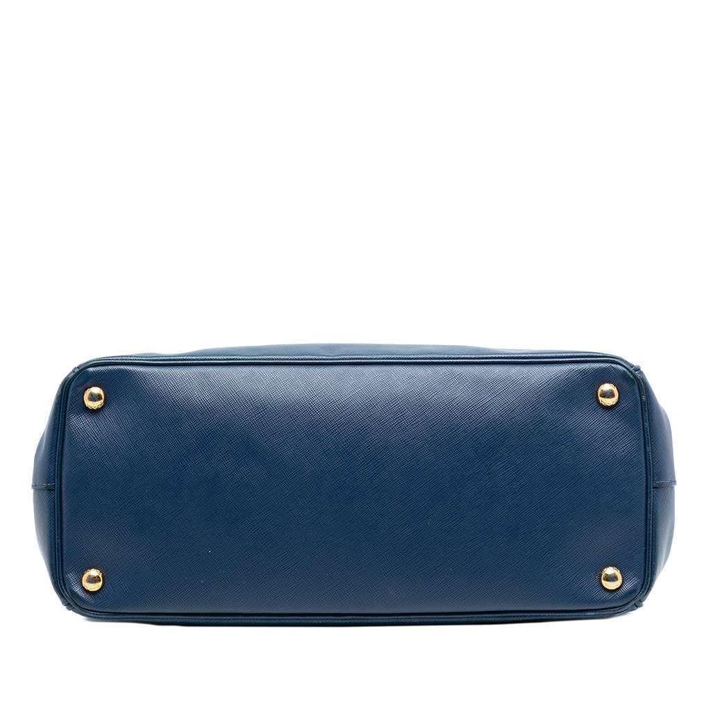 Prada Medium Saffiano Lux Galleria Double Zip Satchel Blue Leather Good condition - Inside View