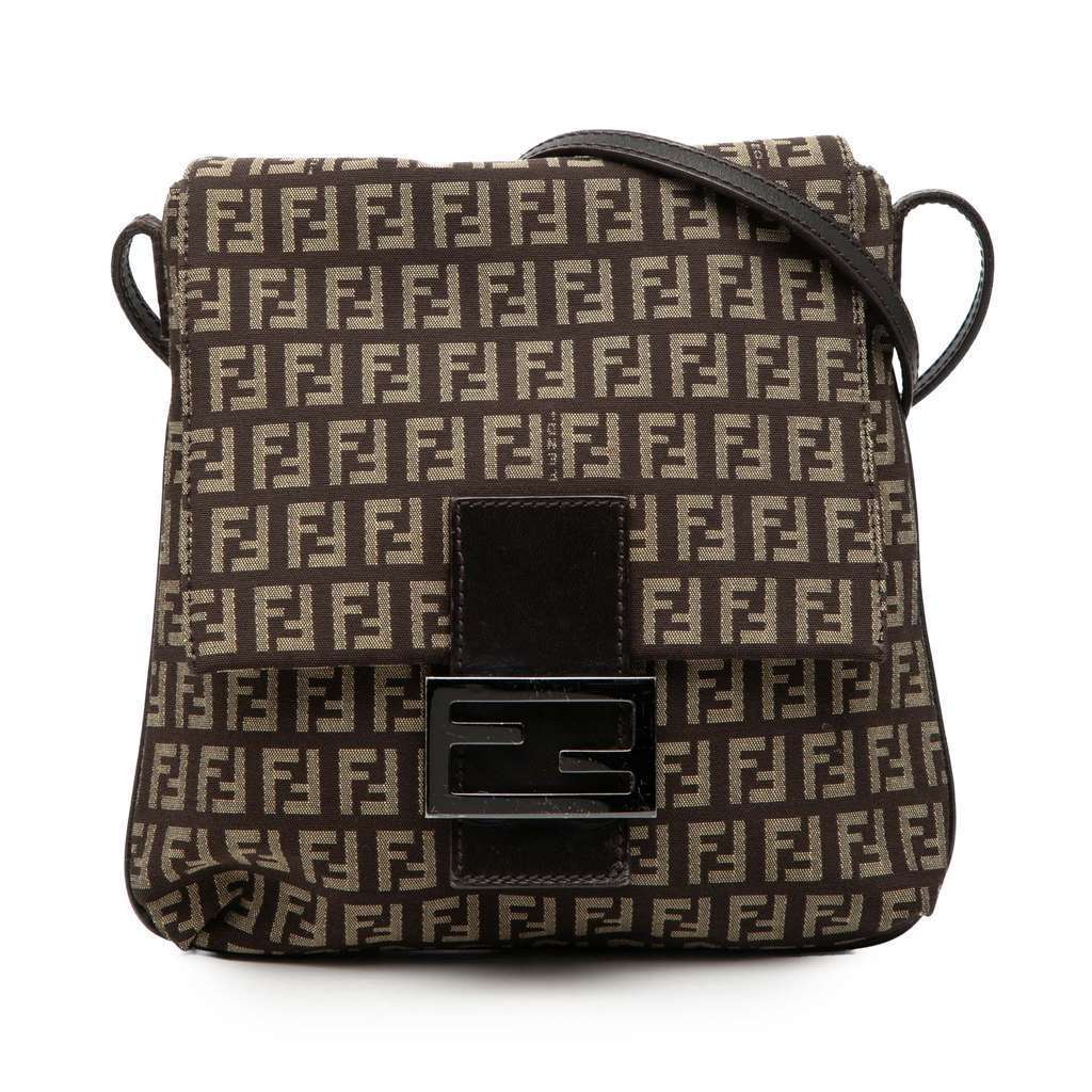 Fendi Zucchino Canvas Crossbody Brown Canvas Very good condition - Front View