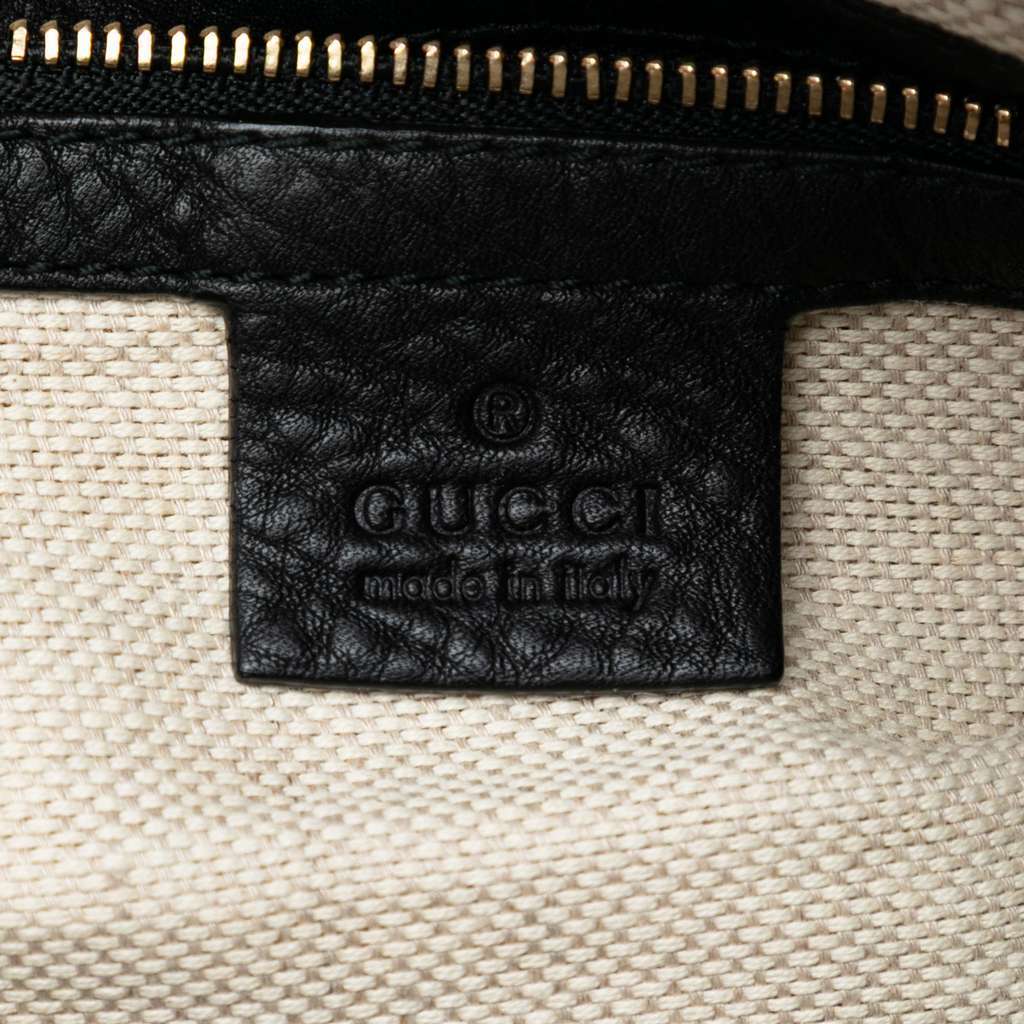 Gucci Medium Pebbled Calfskin Soho Boston Bag Black Leather Very good condition - Box View