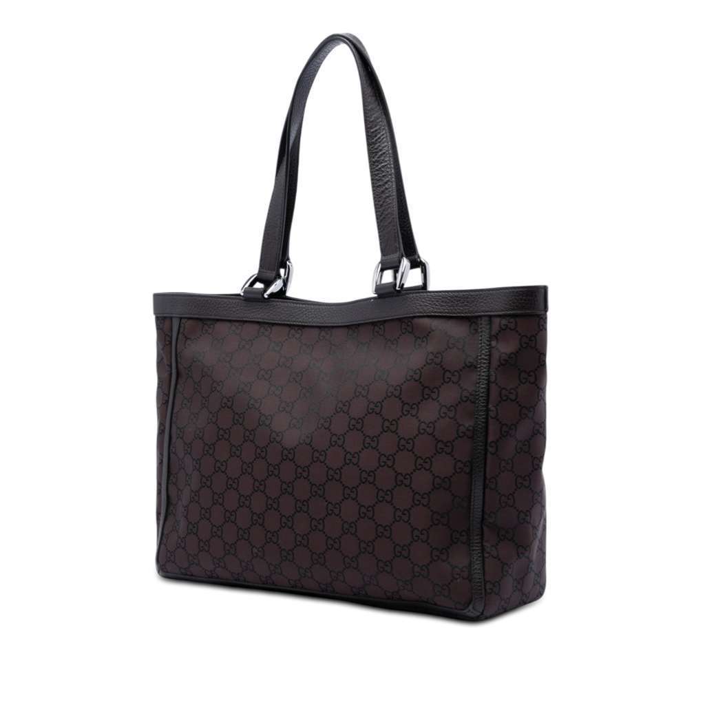 Gucci GG Nylon Abbey D Ring Pocket Tote Brown Very good condition - Back View