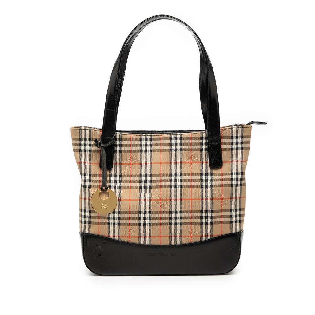 Burberry Haymarket Check Canvas Tote Beige Canvas Very good condition - Front View