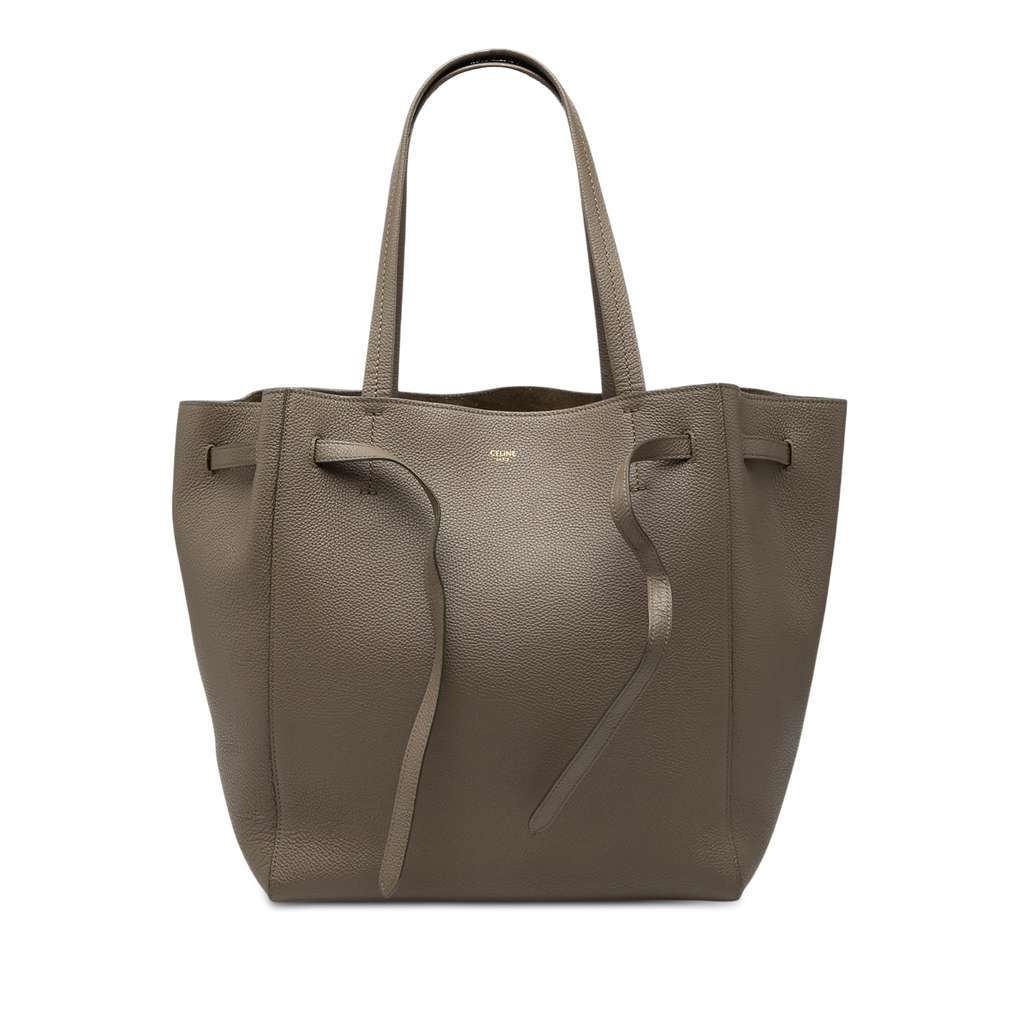 Celine Small Grained Calfskin Phantom Cabas Tote Brown Leather Very good condition - Front View