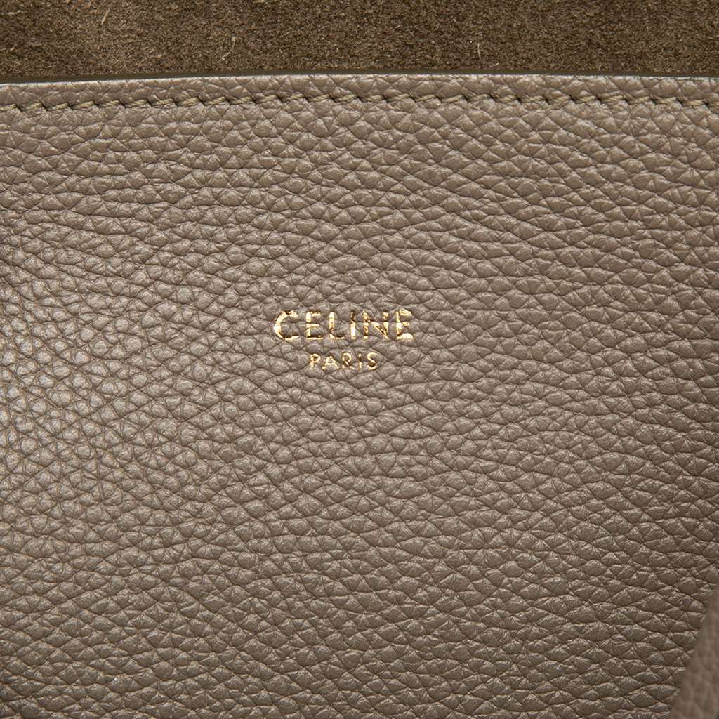 Celine Small Grained Calfskin Phantom Cabas Tote Brown Leather Very good condition - Box View