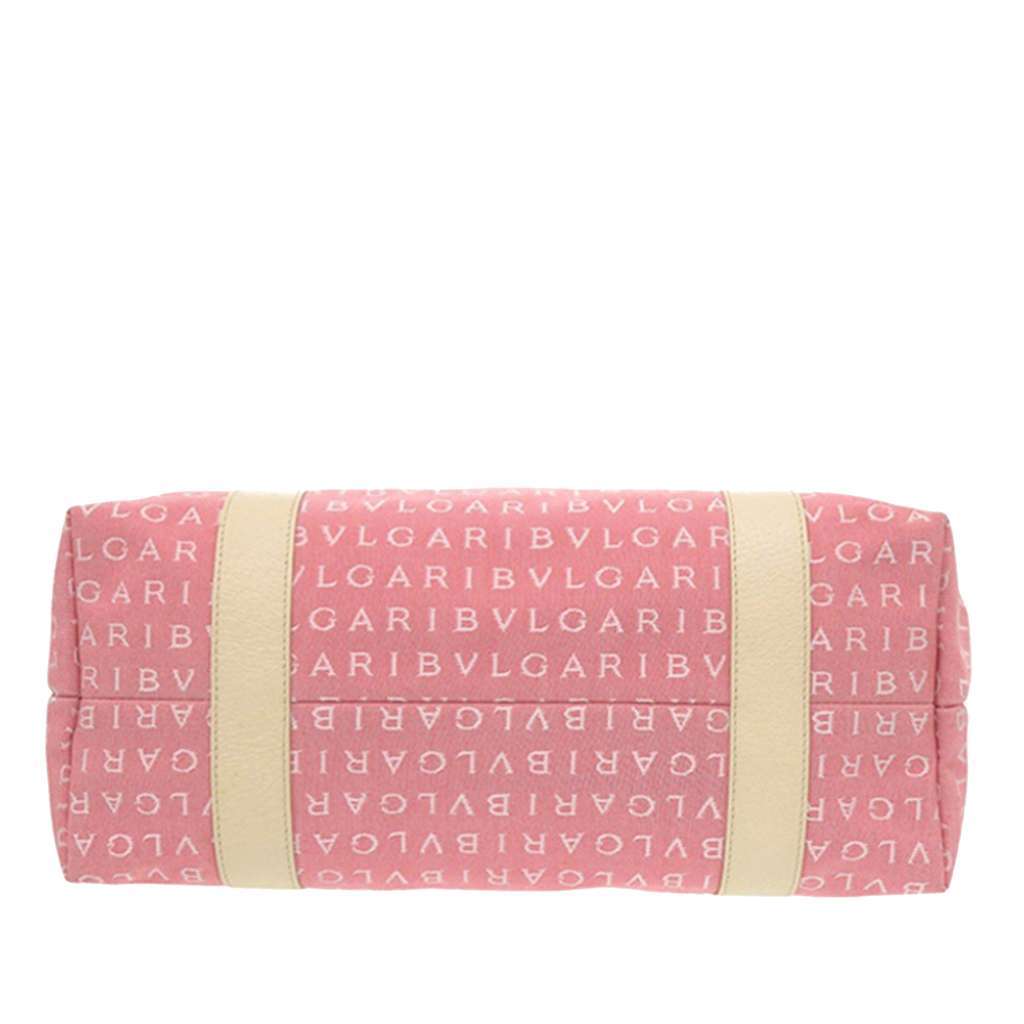 Bvlgari Logomania Canvas Tote Pink Canvas Very good condition - Back View