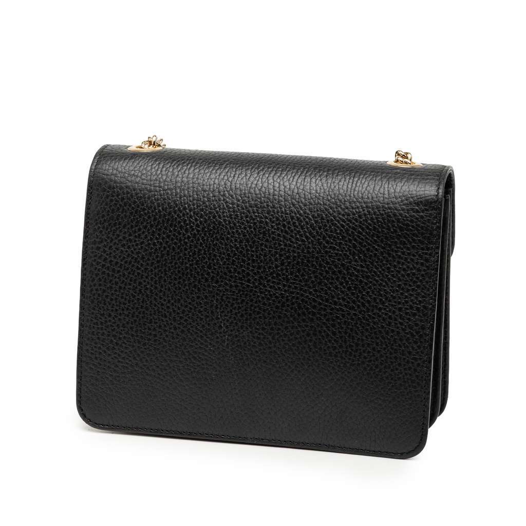 Gucci Small Dollar Calfskin Interlocking G Crossbody Black Leather Very good condition - Back View