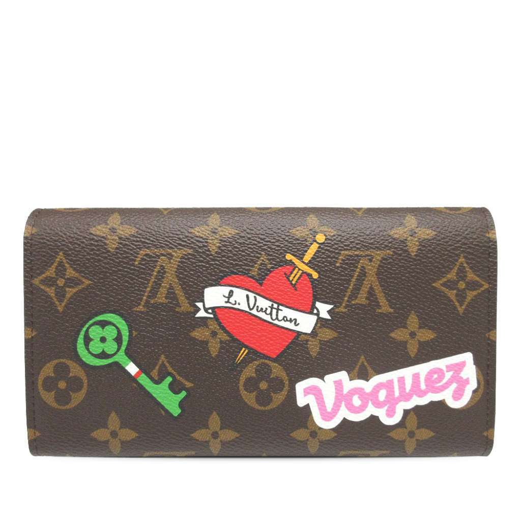 Louis Vuitton Monogram Patches Sarah Wallet Brown Very good condition - Back View