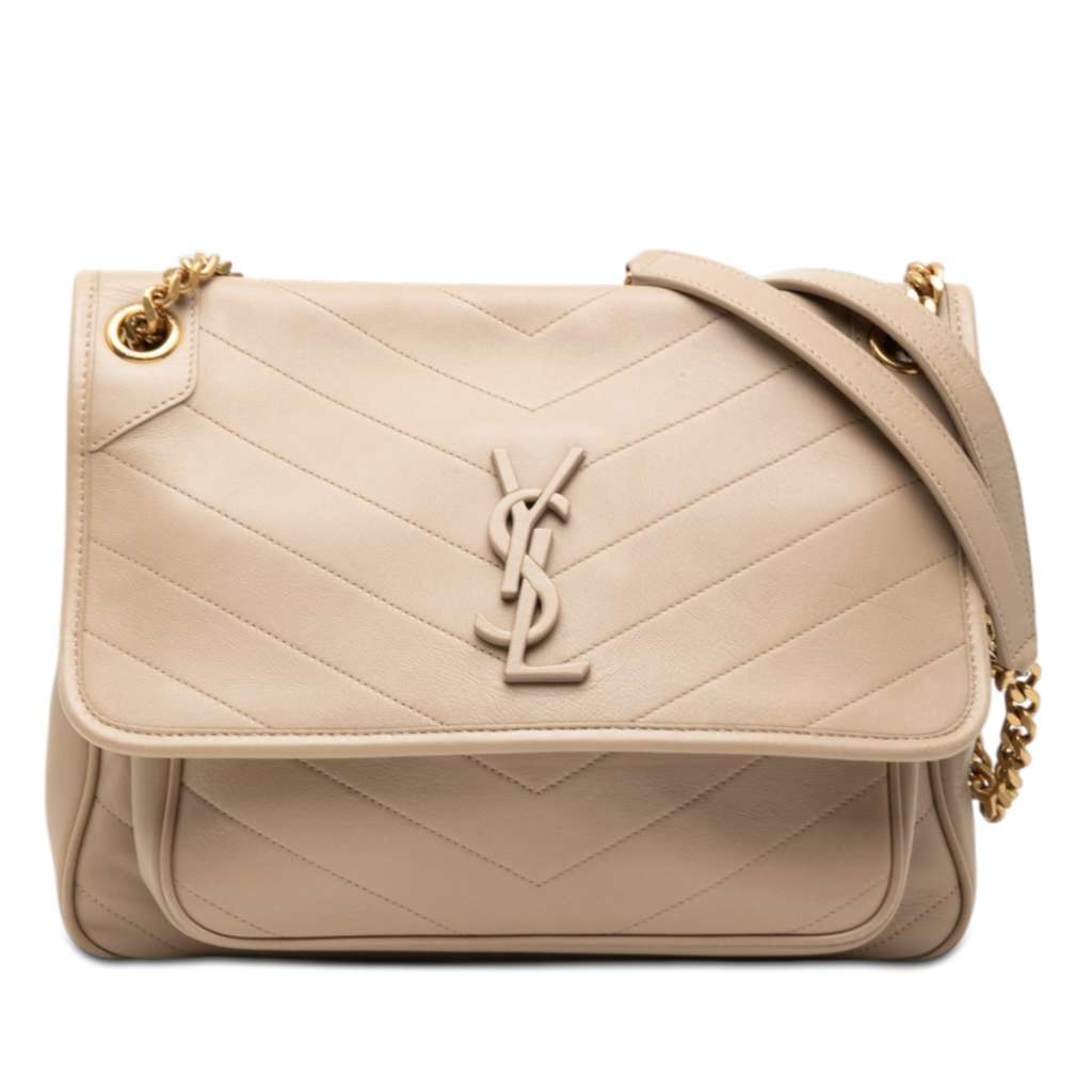 Saint Laurent Medium Calfskin Niki Beige Leather Very good condition - Front View