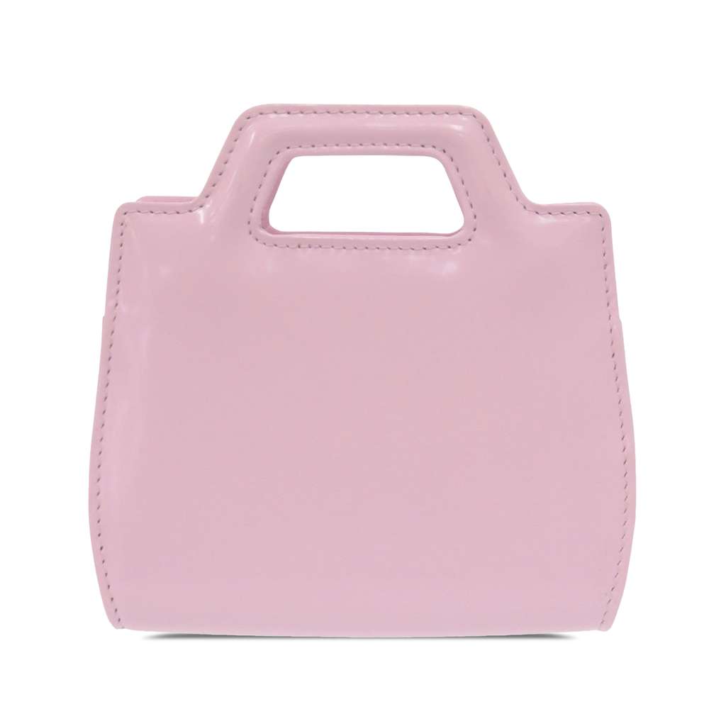 Salvatore Ferragamo Mini Brushed Calfskin Wanda Top Handle Bag Pink Leather Very good condition - Back View