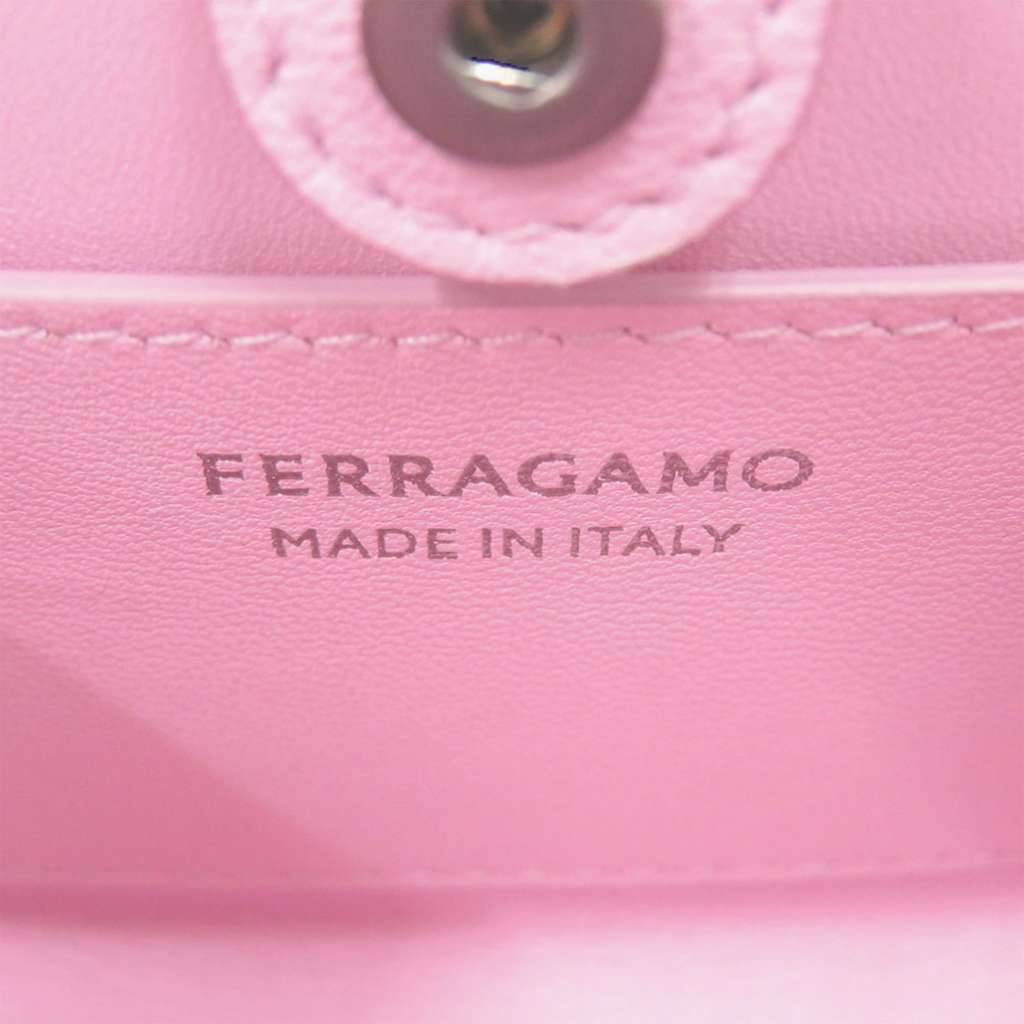Salvatore Ferragamo Mini Brushed Calfskin Wanda Top Handle Bag Pink Leather Very good condition - Box View