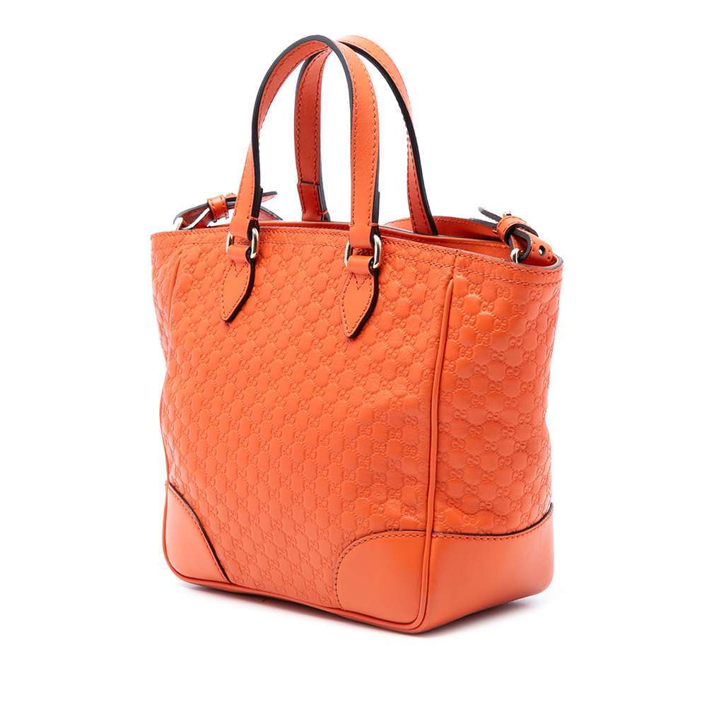 Gucci Small Microguccissima Bree Satchel Orange Leather Very good - Back View
