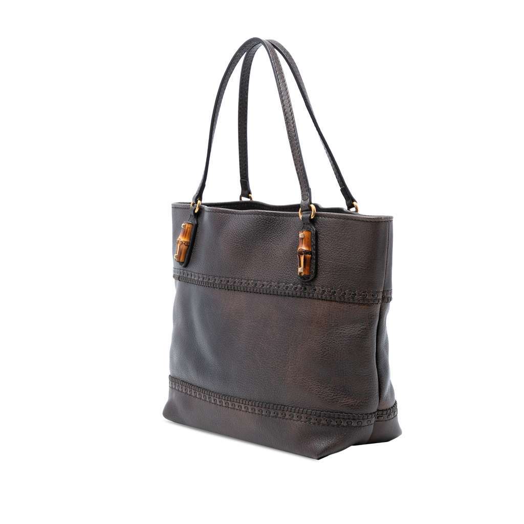 Gucci Leather Laidback Crafty Tote Brown Leather Very good - Back View