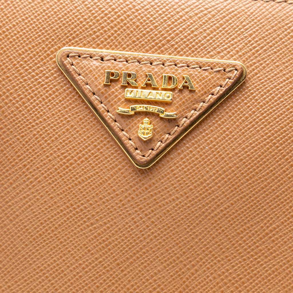 Prada Large Saffiano Lux Galleria Double Zip Tote Brown Leather Very good condition - Box View