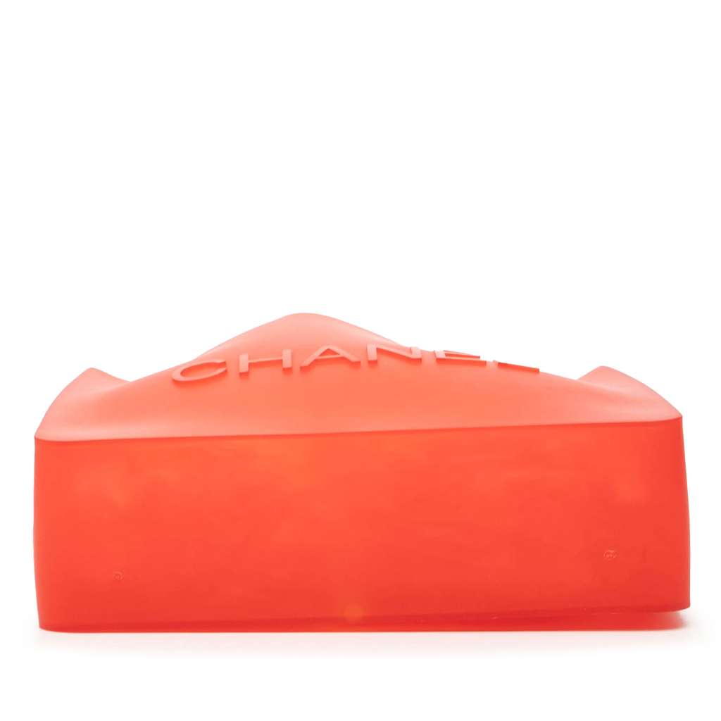 Chanel Rubber Logo Jelly Tote Orange Good - Inside View