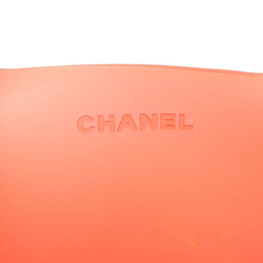 Chanel Rubber Logo Jelly Tote Orange Good - Box View