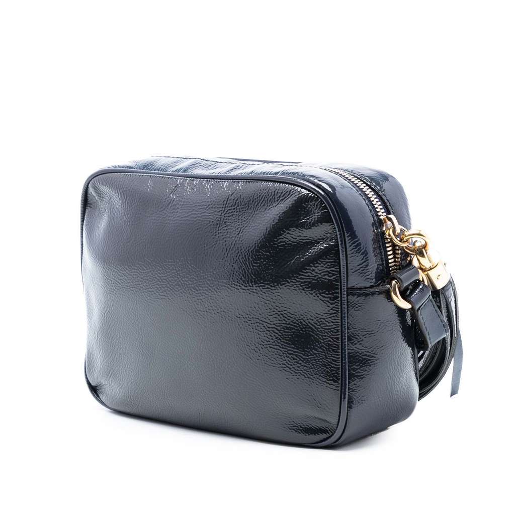 Gucci Patent Soho Disco Crossbody Blue Leather Very good - Back View