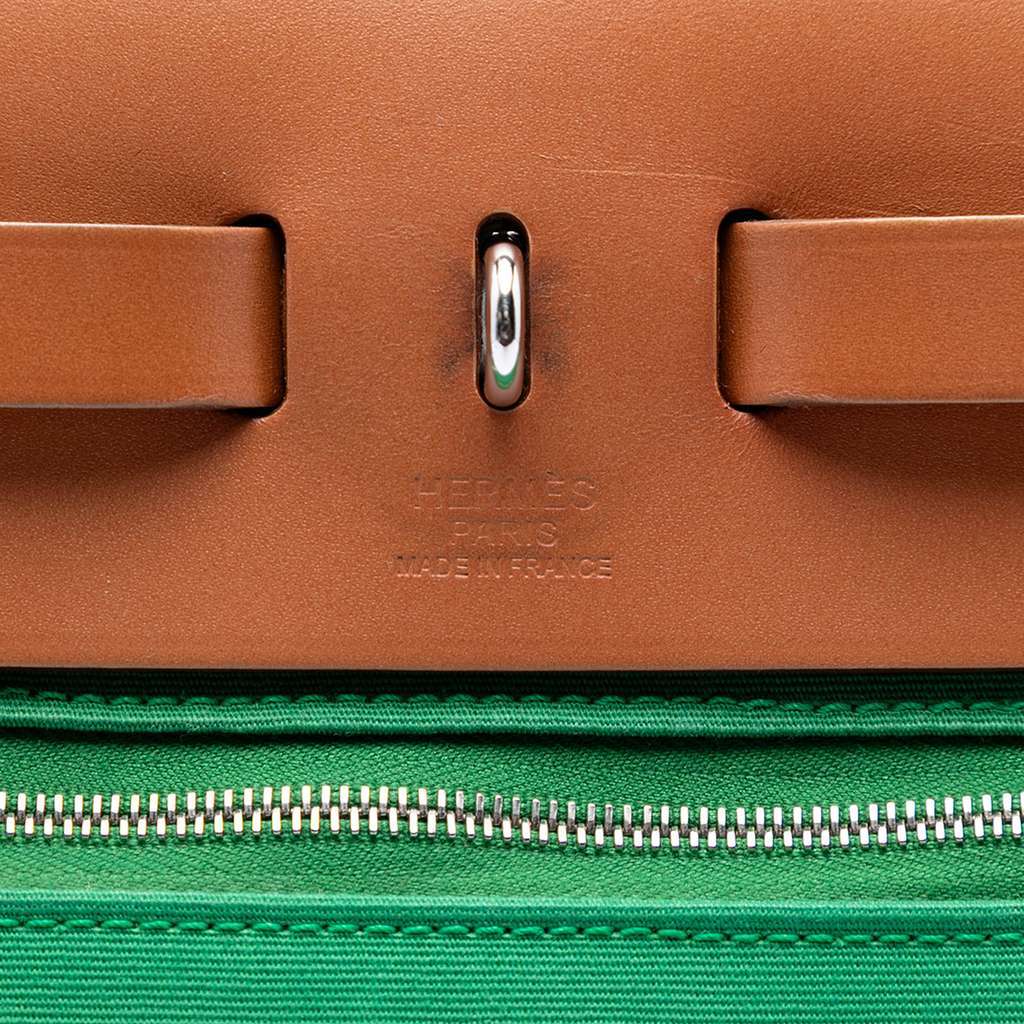 Hermès Toile Herbag Zip 31 Green Canvas Very good - Box View
