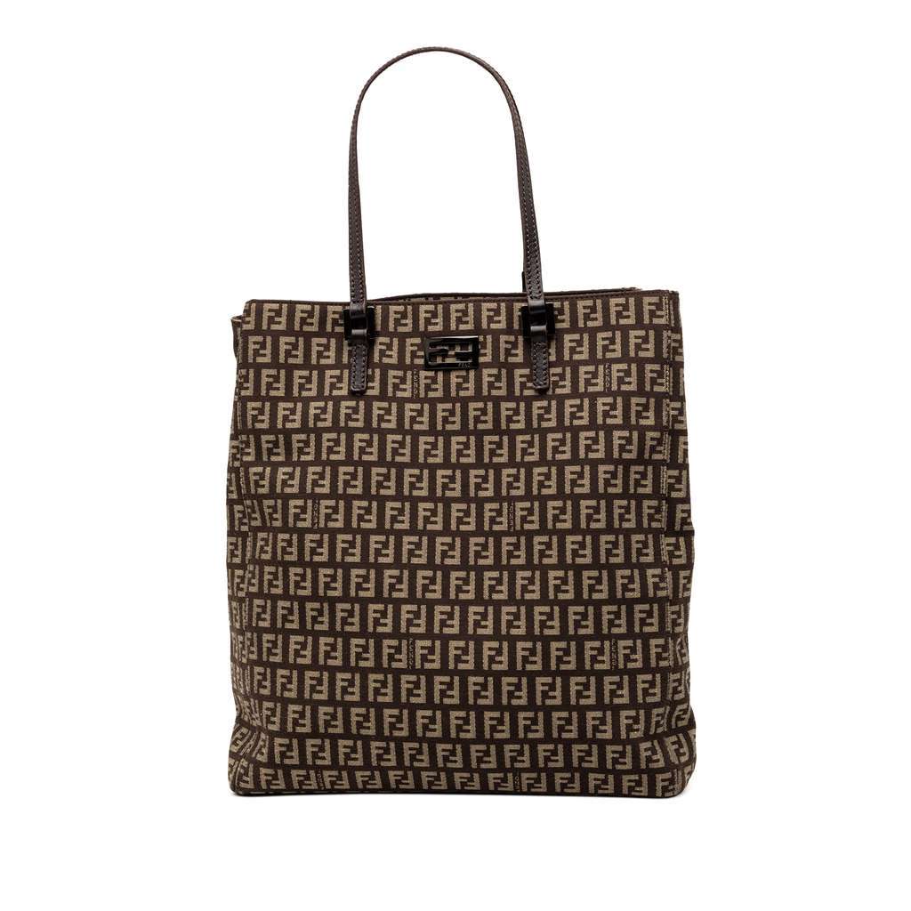 Fendi Zucchino Canvas Tote Brown Canvas Very good - Front View