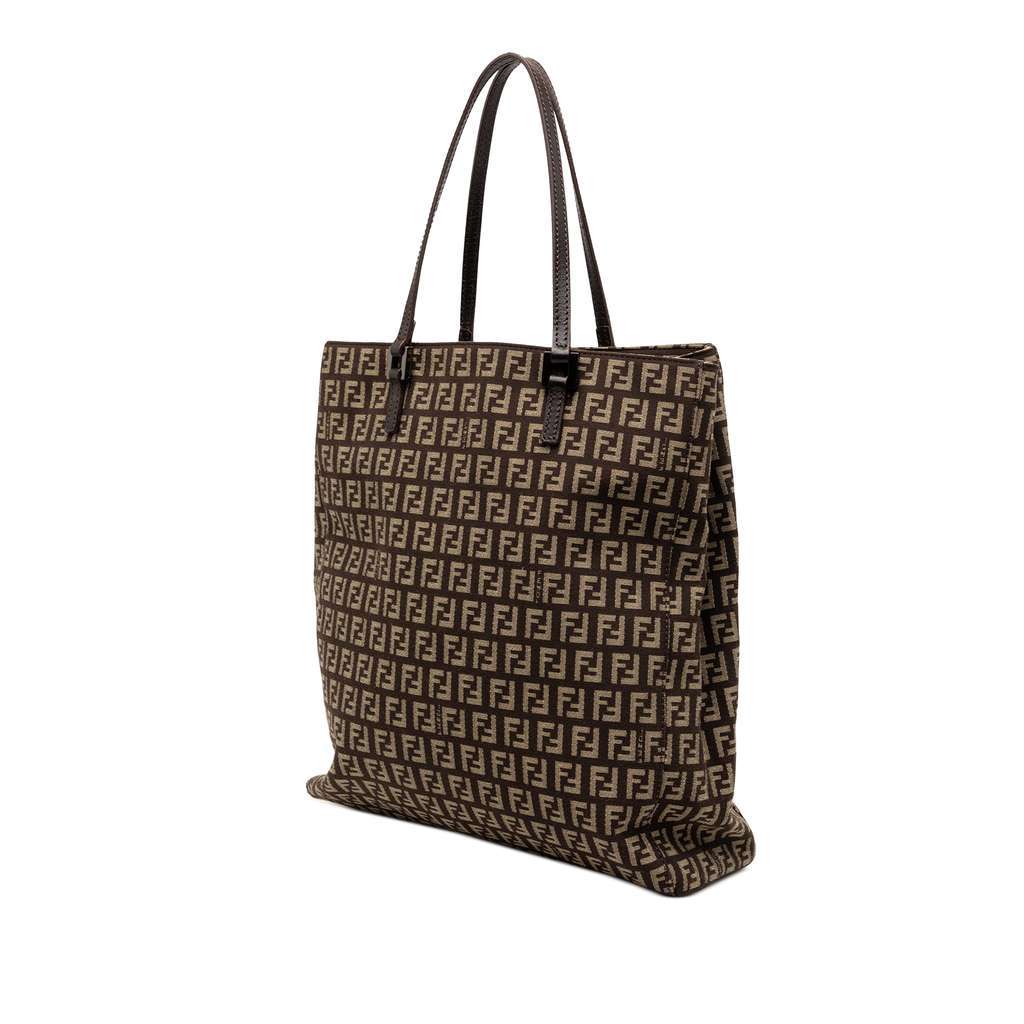 Fendi Zucchino Canvas Tote Brown Canvas Very good - Back View