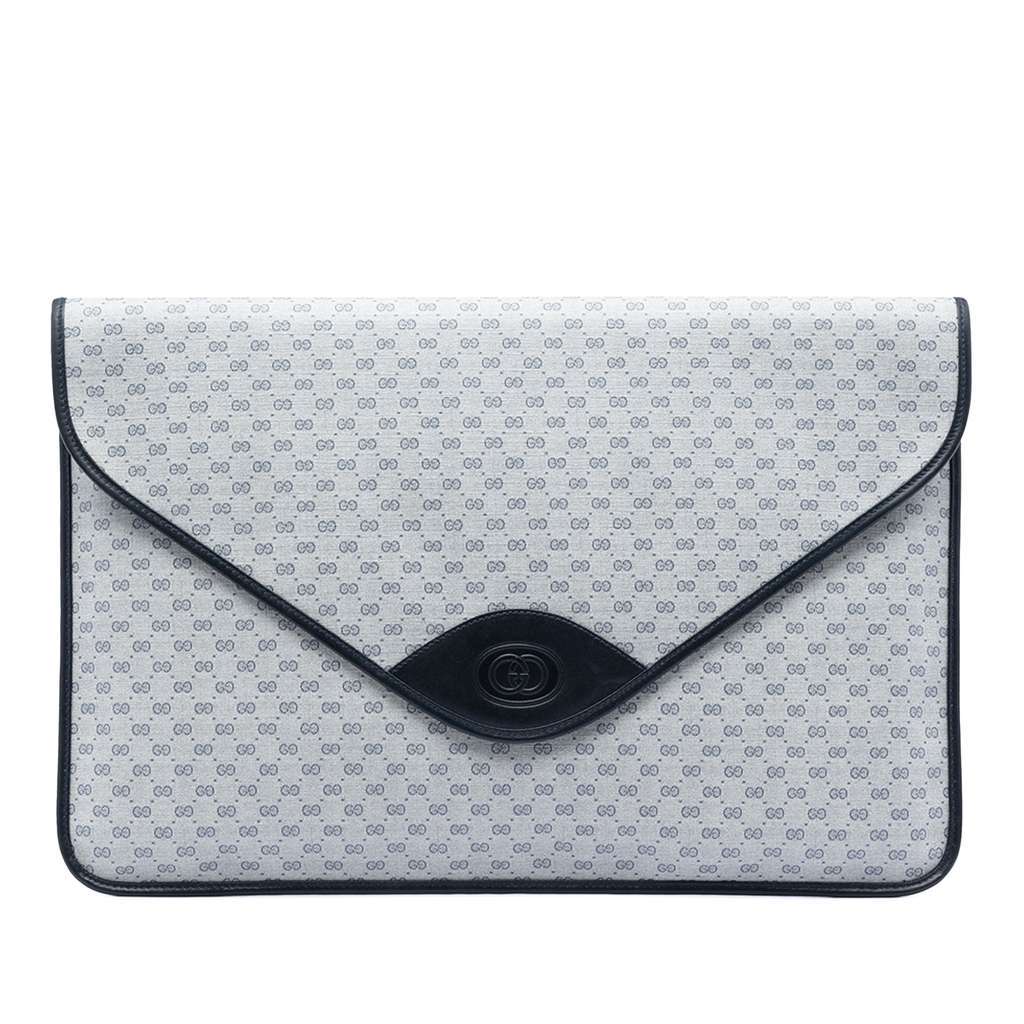 Gucci Micro GG Supreme Clutch Grey Canvas Very good - Front View