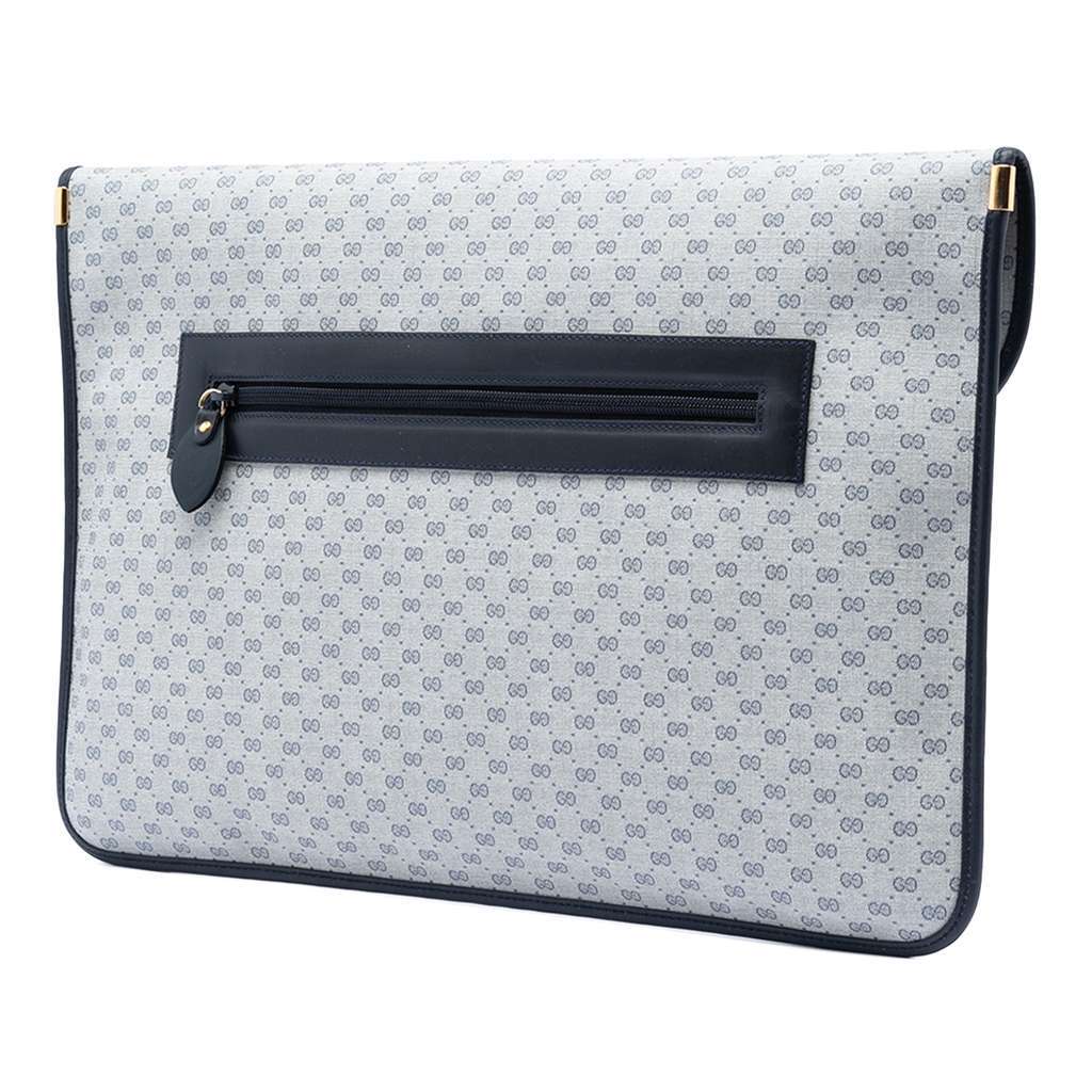 Gucci Micro GG Supreme Clutch Grey Canvas Very good - Back View
