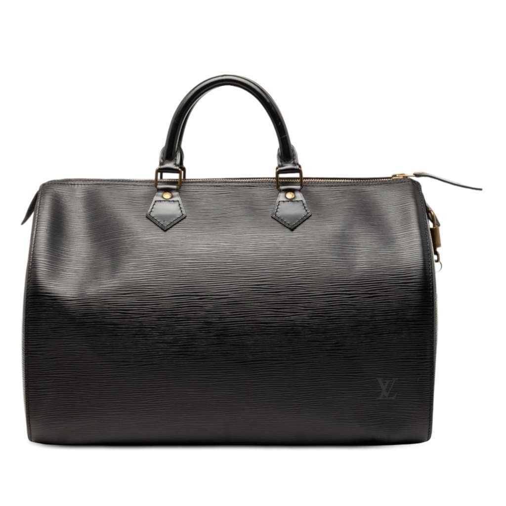 Louis Vuitton Epi Speedy 35 Black Leather Very good condition - Front View