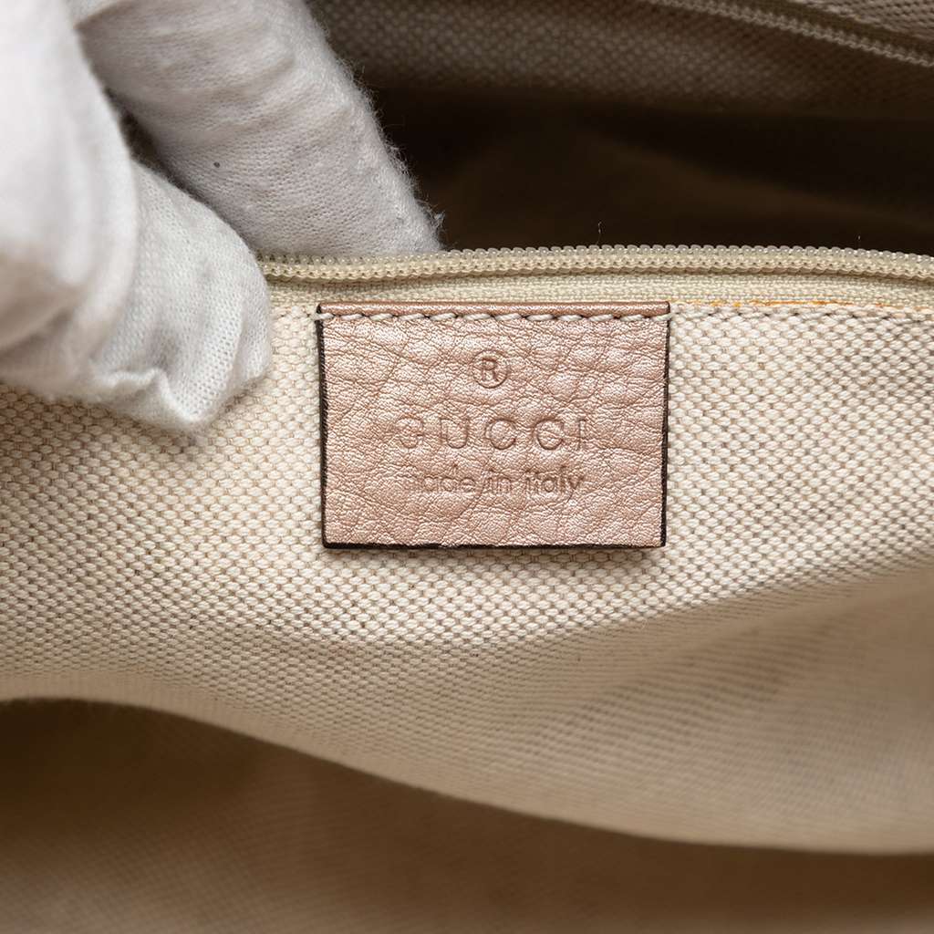 Gucci Medium Metallic Calfskin Sukey Tote Pink Leather Very good - Box View