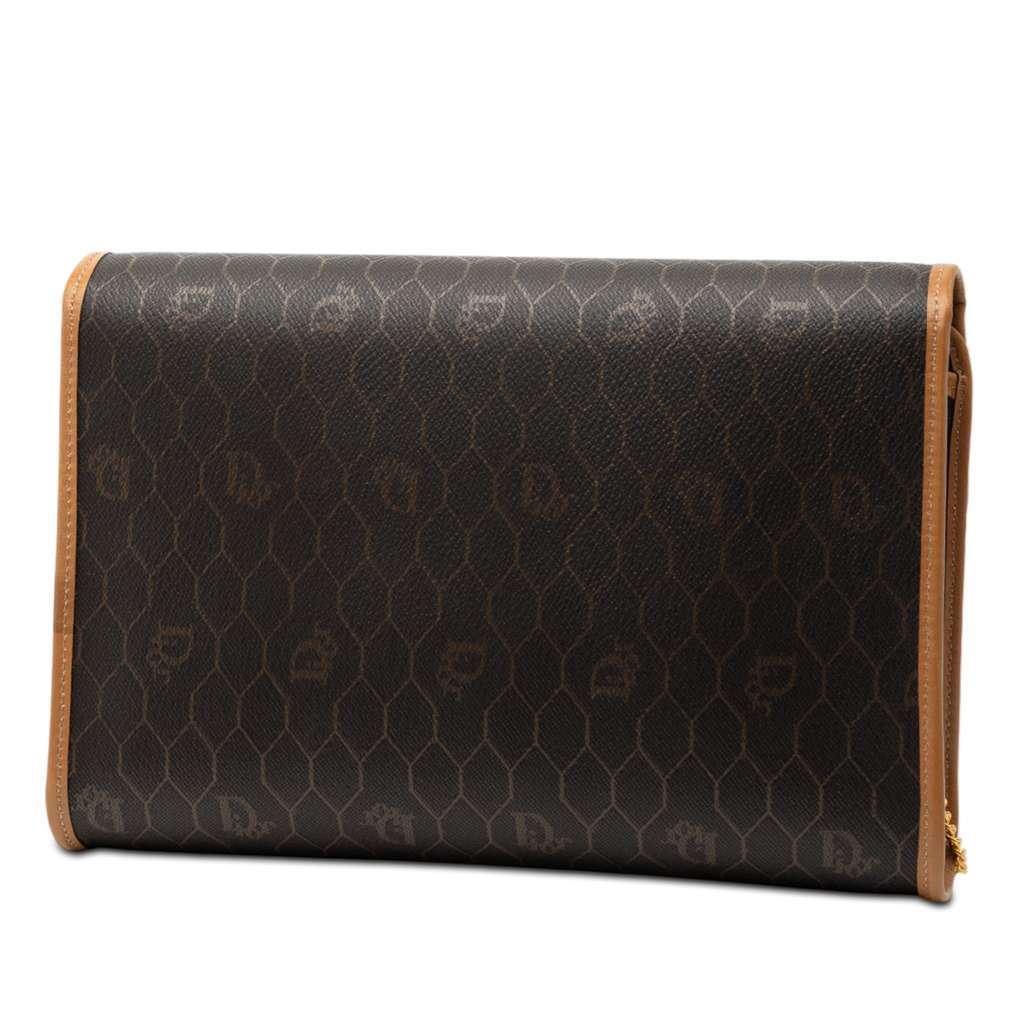 Dior Honeycomb Coated Canvas Chain Crossbody Black Canvas Good condition - Back View