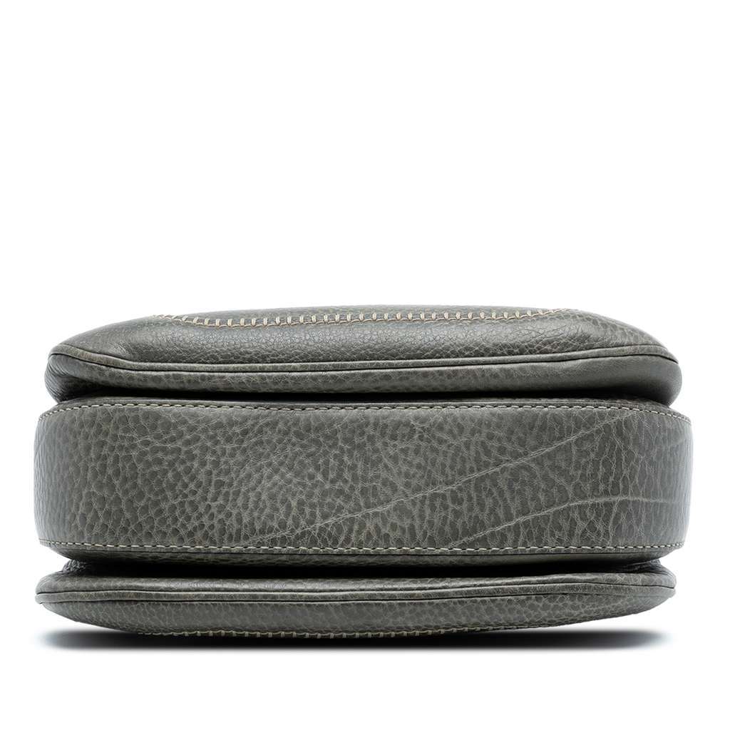 Gucci Medium Calfskin New Bamboo Top Handle Bag Grey Leather Very good - Inside View