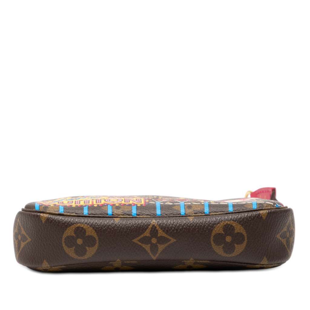 Louis Vuitton Monogram Vivienne Christmas Roller Coaster Mini Pochette Accessoires Brown Very good - Inside View