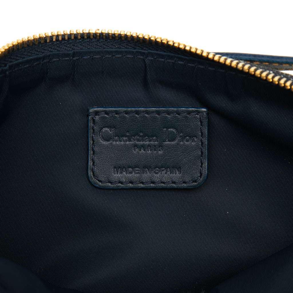 Dior Mini Diorissimo Canvas Saddle Pochette Blue Canvas Very good condition - Box View