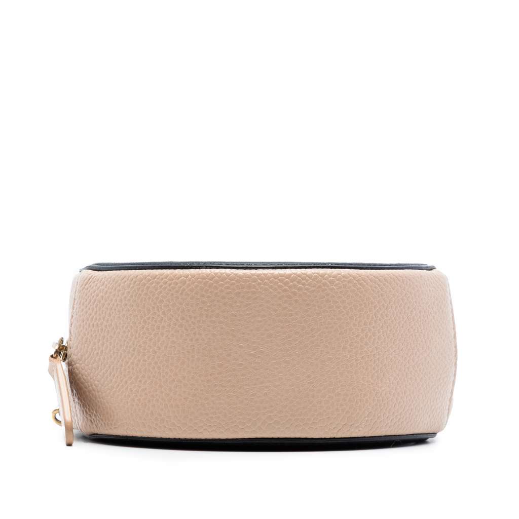 Chanel Caviar CC Filigree Round Crossbody Beige Leather Very good condition - Inside View