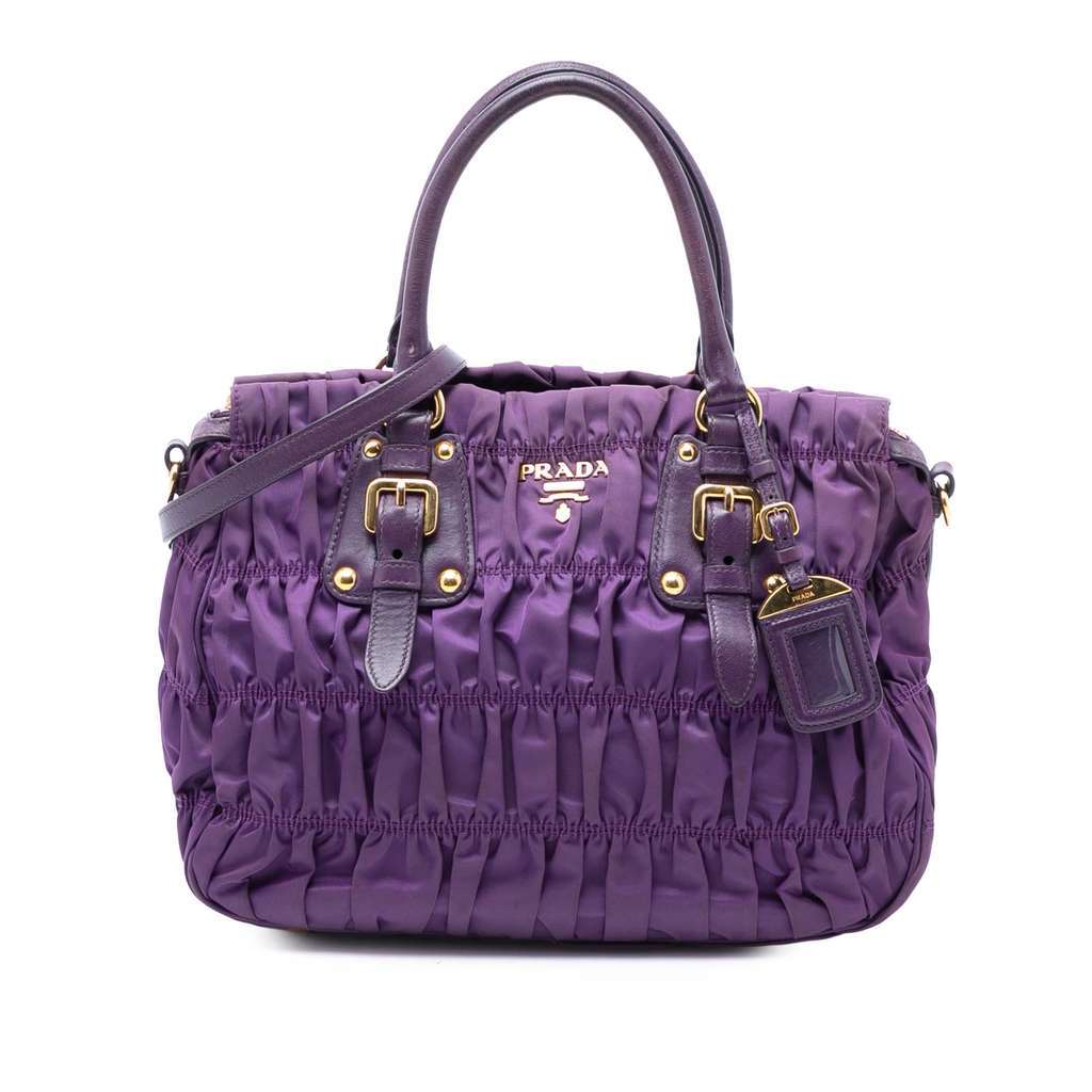 Prada Tessuto Gaufre Satchel Purple Very good condition - Front View