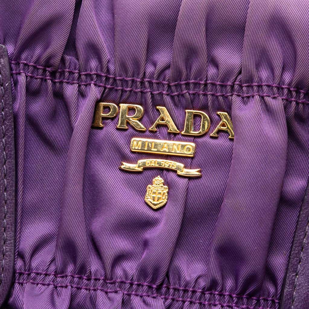 Prada Tessuto Gaufre Satchel Purple Very good condition - Box View