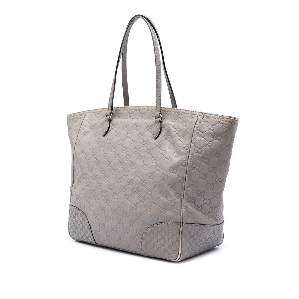 Gucci Guccissima Bree Tote Grey Leather Very good condition - Back View