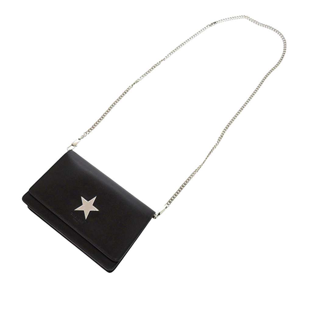 Givenchy Leather Pandora Star Wallet on Chain Black Leather Very good - Box View