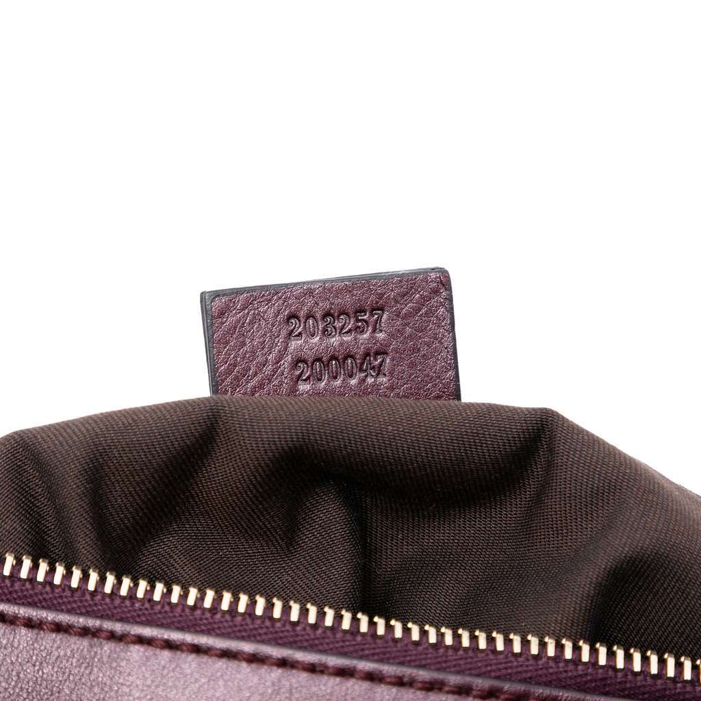 Gucci Metallic Guccissima Abbey D Ring Crossbody Purple Leather Very good condition - Box View