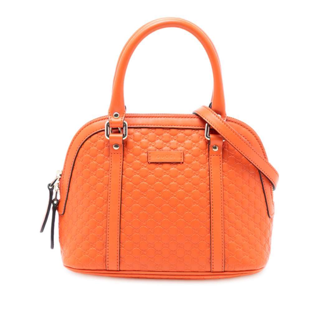 Gucci Mini Microguccissima Dome Satchel Orange Leather Very good condition - Front View
