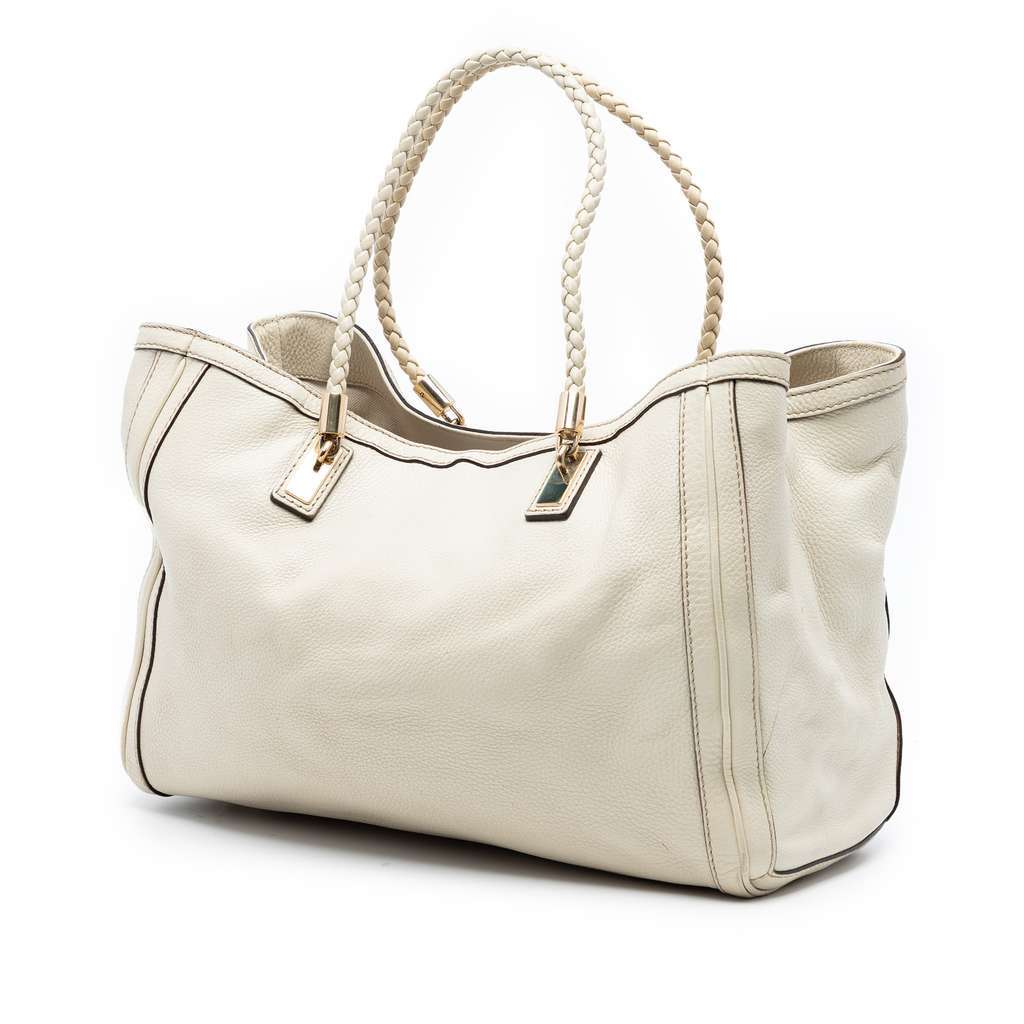 Gucci Medium Leather Bella Tote White Leather Very good condition - Back View