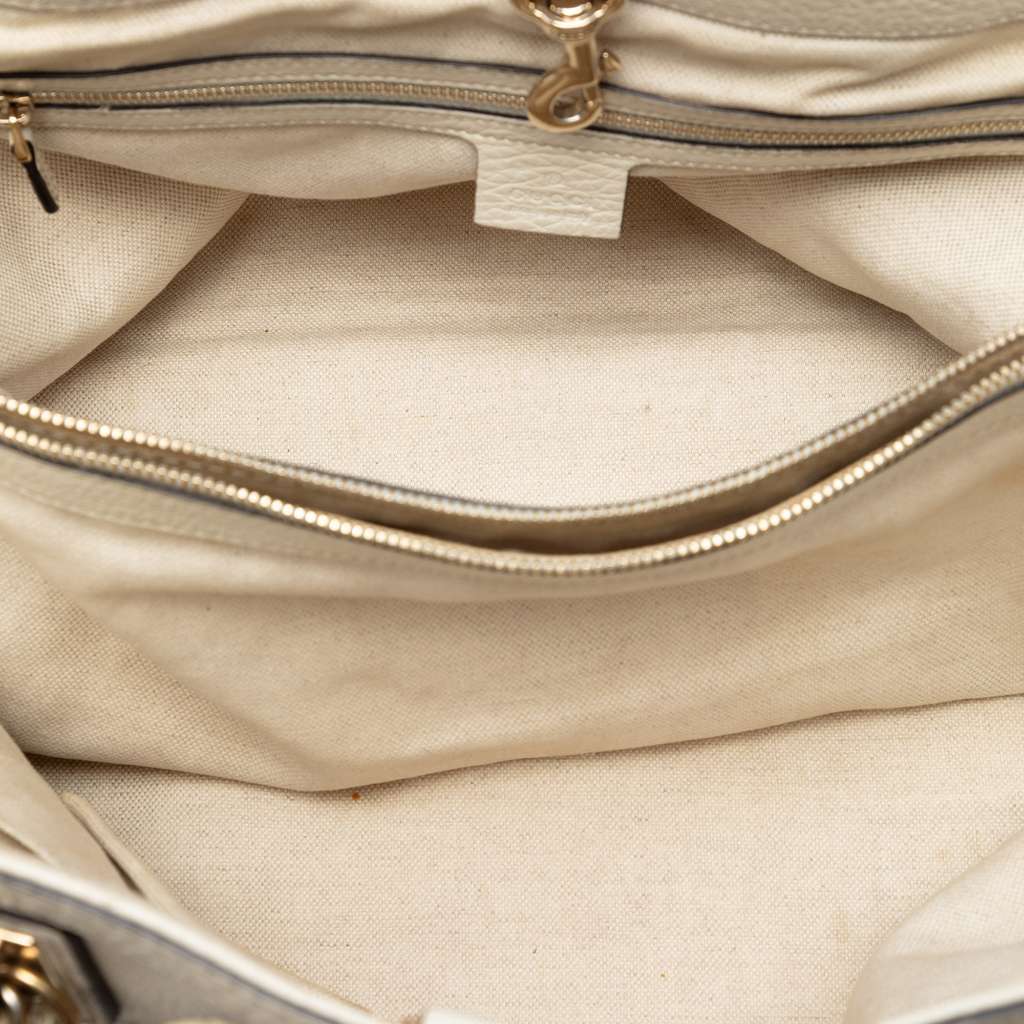 Gucci Medium Leather Bella Tote White Leather Very good condition - Model View