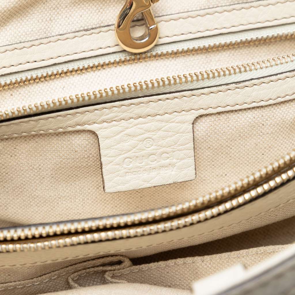 Gucci Medium Leather Bella Tote White Leather Very good condition - Box View