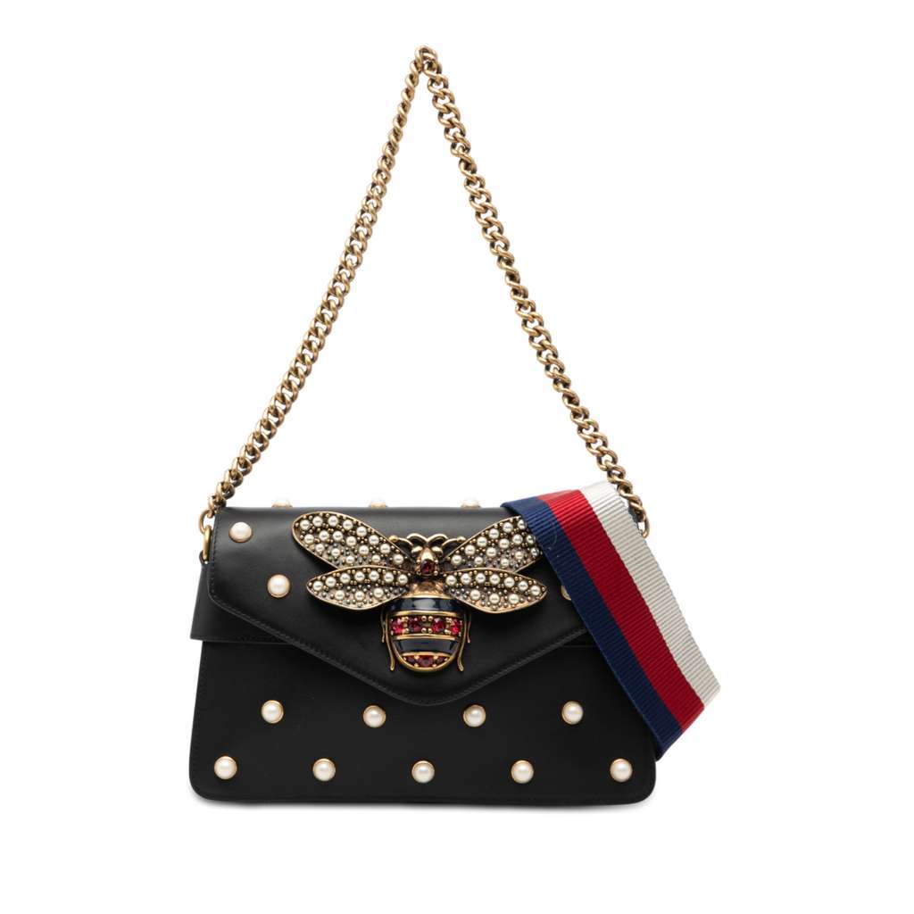 Gucci Mini Queen Margaret Broadway Leather Satchel Black Leather Very good condition - Front View