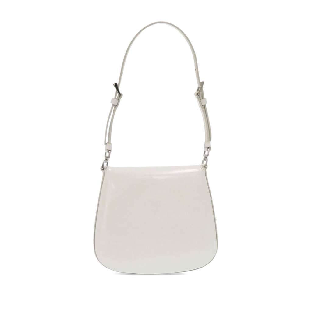 Prada Mini Brushed Leather Cleo Bag White Leather Never worn - Back View