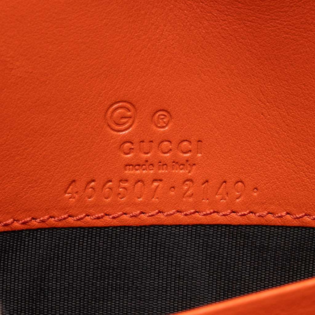 Gucci Microguccissima Wallet on Strap Orange Leather Very good condition - Box View