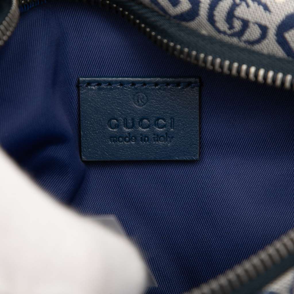 Gucci Kids GG Canvas Stars Web Belt Bag Blue Canvas Very good condition - Box View
