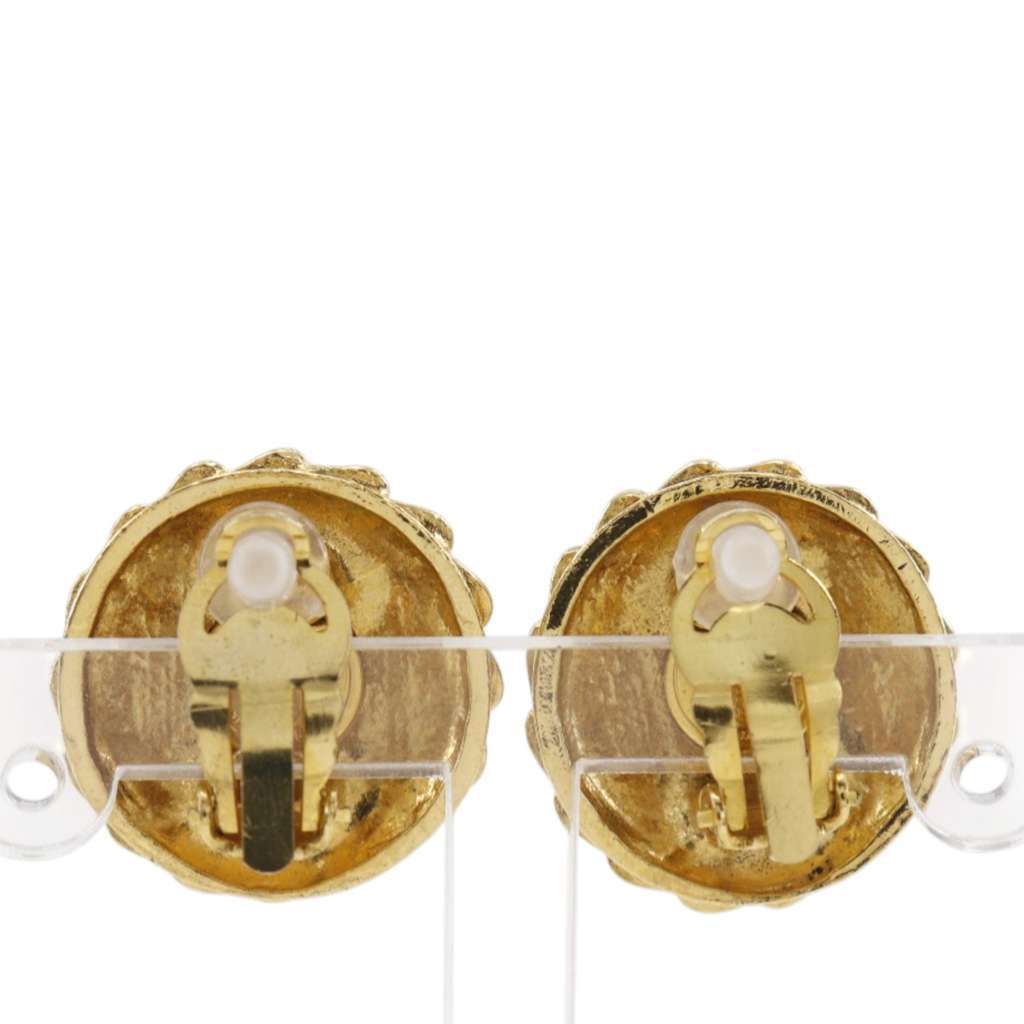 Chanel Gold Plated Mademoiselle Clip On Earrings Gold Metal Very good condition - Inside View