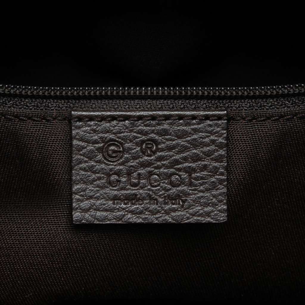 Gucci Grained Calfskin Bamboo Shopper Tote Brown Leather Very good condition - Box View