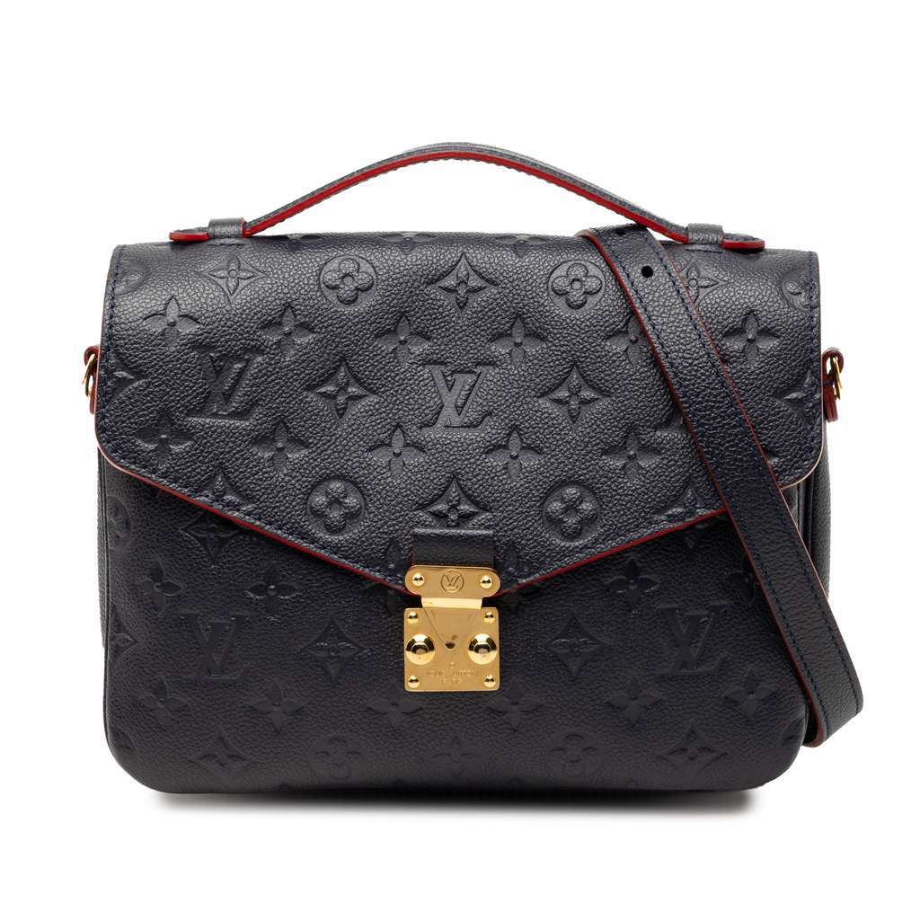 Louis Vuitton Monogram Empreinte Pochette Metis Blue Leather Very good condition - Front View