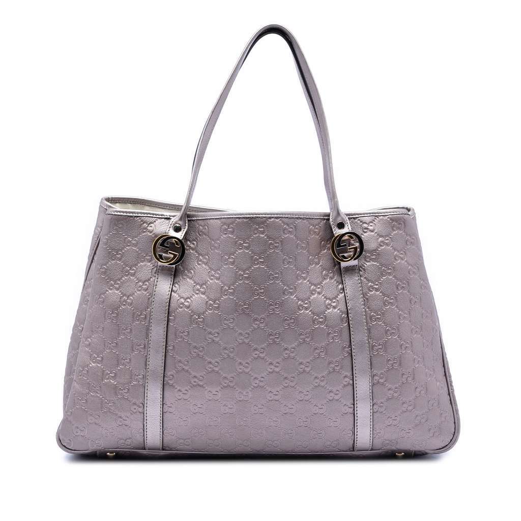 Gucci Large Metallic Guccissima Twins Tote Purple Leather Very good - Front View